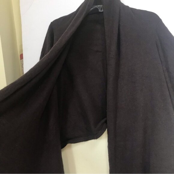 LINE Cotton Cashmere Wrap Cardigan Sweater Hi Low Tie Front Top Angora Blend M - Picture 7 of 14